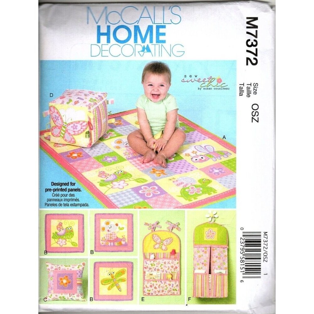 McCalls M7372 Nursery Accessories Blanket, Blocks, Organizers Sewing Pattern